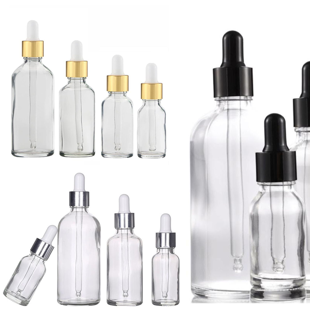 Juice Bottle Dropper - Flacons compte-gouttes en verre transparent de