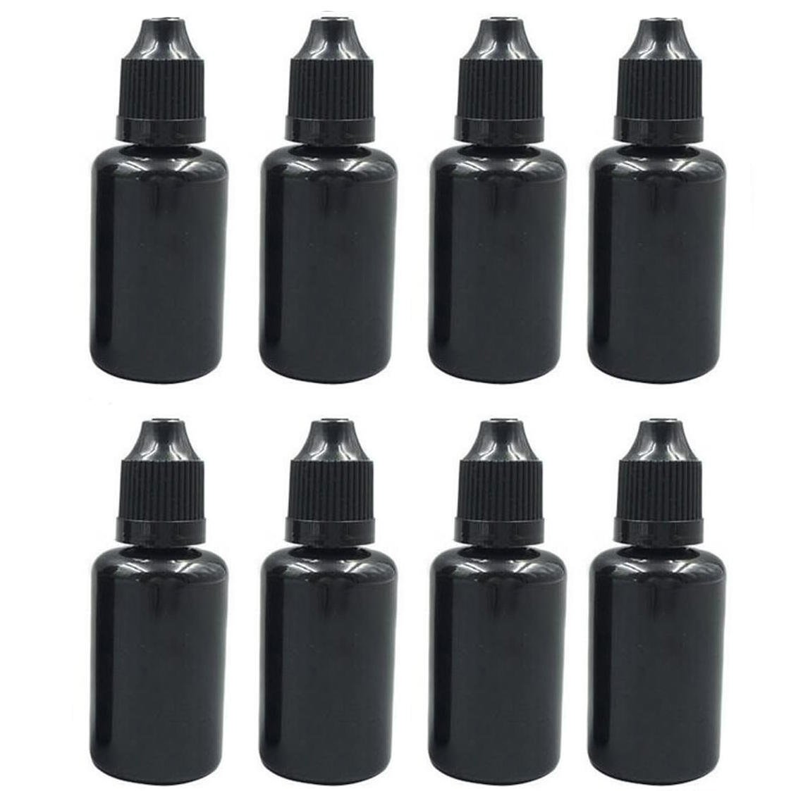 Juice Bottle Dropper - Compte-gouttes en plastique noir avec bouchons