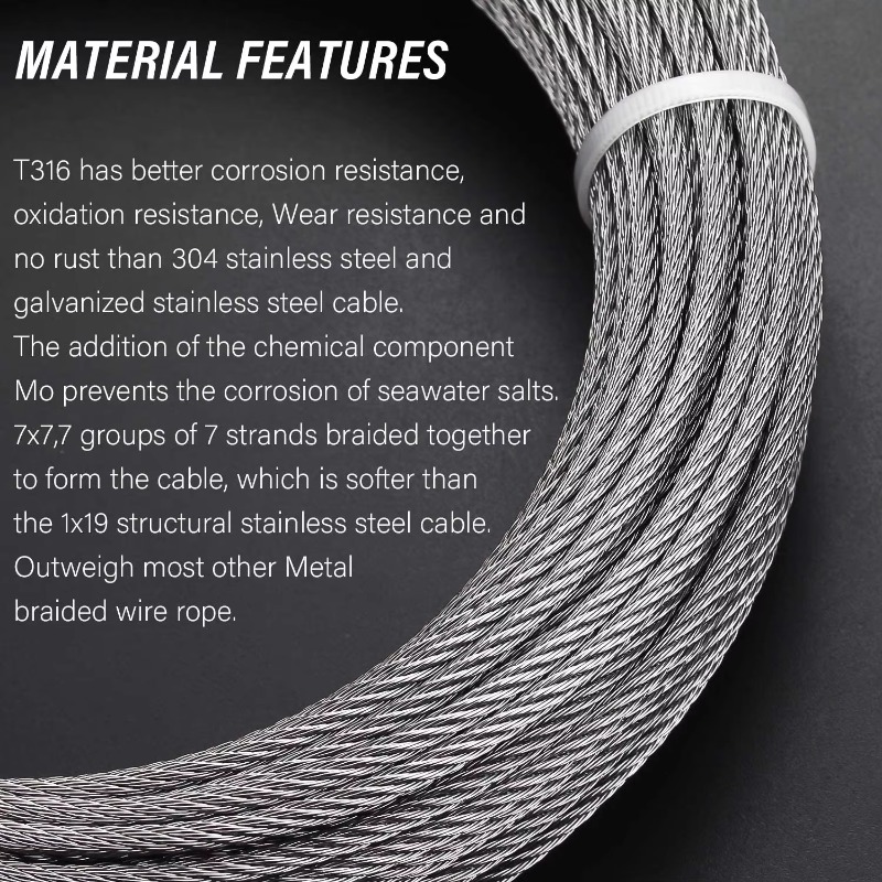 Câble métallique 7X19 diamètre - Stainless Wire Ss316 avis et prix